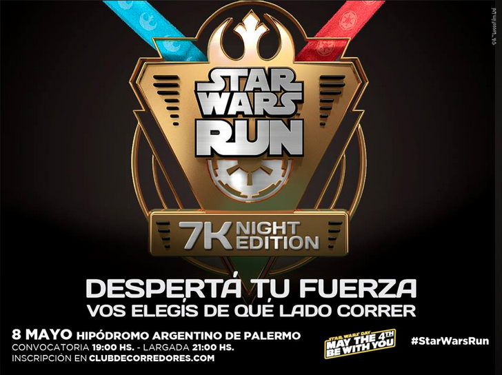 Star Wars Run, 8 de Mayo en el Hipódromo de Palermo