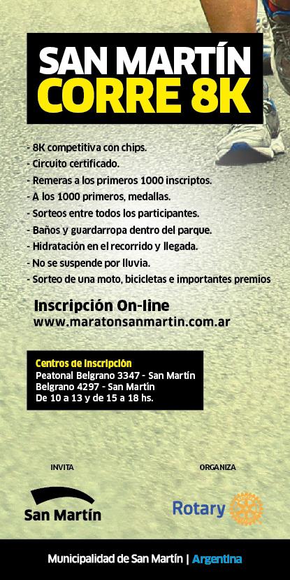 San Martín Corre 8K, el 7 de Junio-2
