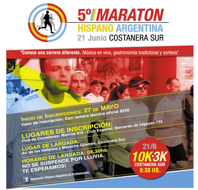 5ta Maratón Hispano Argentina 21 de Junio en Costanera Sur