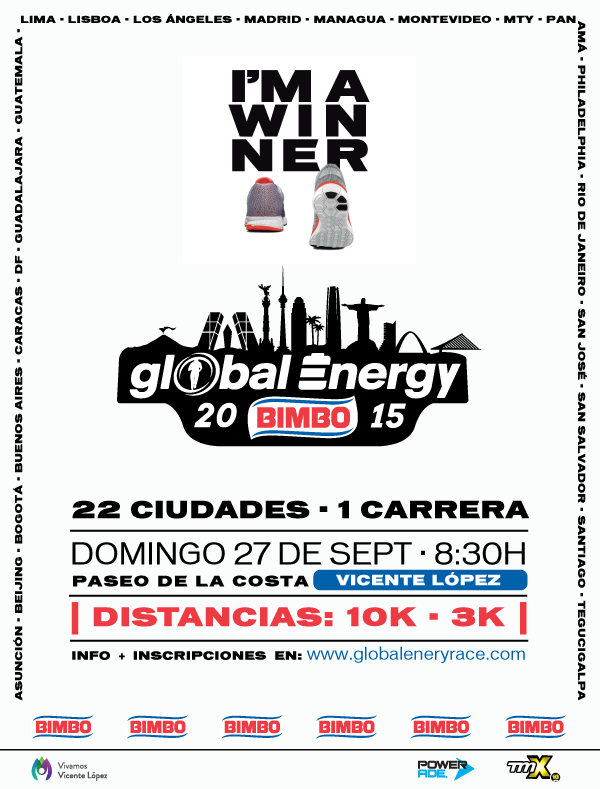 Bimbo Global Energy Race, el 27 de Septiembre en Vicente Lopez
