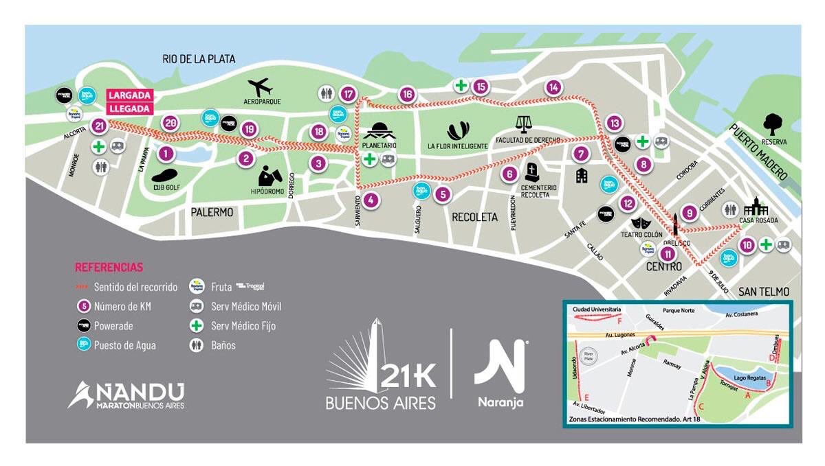 Recorrido confirmado para los 21k de Buenos Aires Run Fun